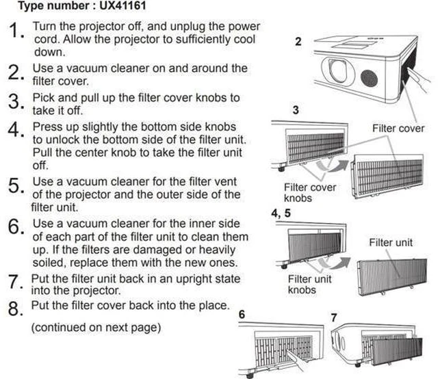 Alt view image 4 of 4 - UX41161 Filter Compatible For Hitachi/Maxell MC-EW5001/WU5505/WU5501/WX5505 WX5501/X5555/X5551/WU5506M/WX5506M/EU5001, CP-EX5001WN/ EW5001WN/ EU4501WN/ EU5001WN/ X5550/ Dukane 8952/ 8960W/ Projector