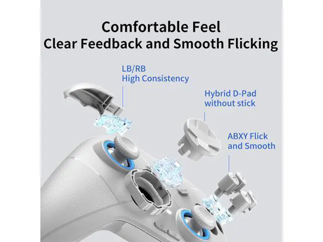 Alt view image 4 of 7 - FLYDIGI Direwolf Xcloud Game Controller, Hall Lineness Trigger, Hybrid 8 Directions D-Pad, Motion Sensing Function, Multi-Platform Controller for Windows PC, Nintendo Switch, Android/IOS, Xcloud Ect