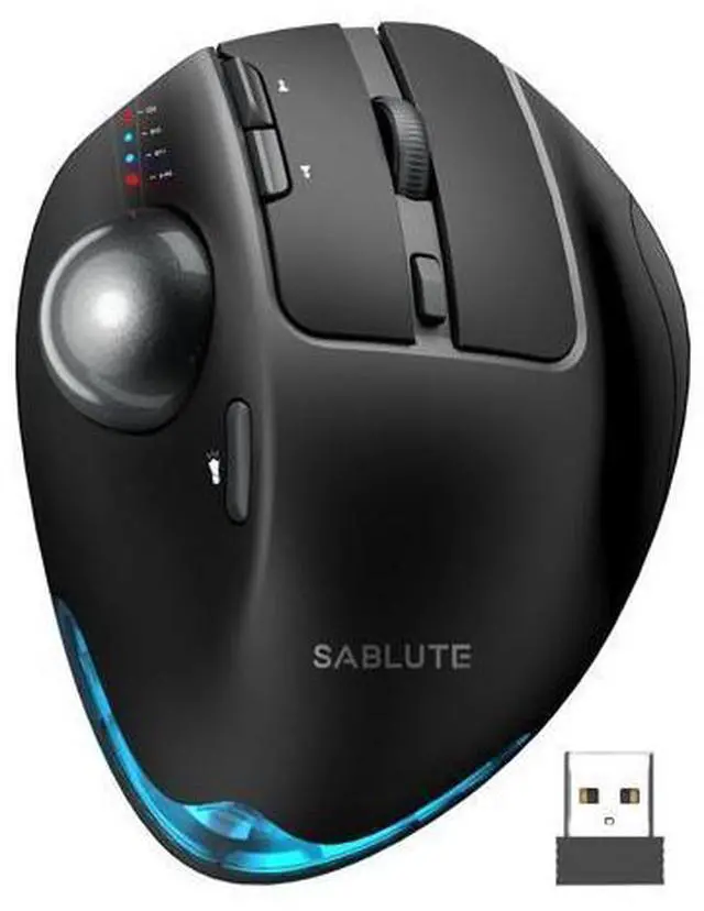 Main image of MAM1 Pro Ergonomic Wireless Trackball Mouse, Adjustable 0°/18° Angle, Thumb Control, Quiet Clicks, 3 Multi-Device Bluetooth & USB Receiver, Rechargeable Mouse for Office, Windows Mac