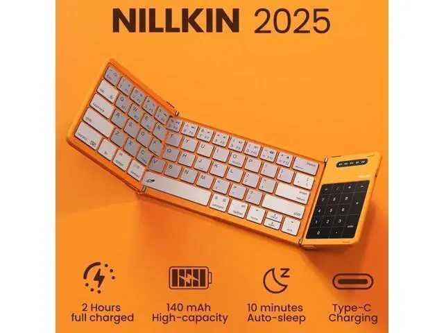 Alt view image 4 of 6 - Pocket Foldable Wireless Keyboard with Touchpad Number Pad for Travel Bussiness Trip Meeting for Tablets Fold Phone Laptop Computer, Full Size (Small) Magnetic Folding Keyboard