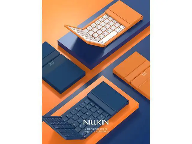 Alt view image 5 of 6 - Pocket Foldable Wireless Keyboard with Touchpad Number Pad for Travel Bussiness Trip Meeting for Tablets Fold Phone Laptop Computer, Full Size (Small) Magnetic Folding Keyboard
