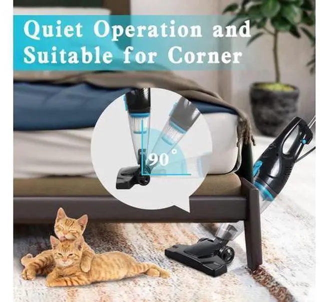 Alt view image 5 of 7 - Intercleaner Corded Vacuum Cleaner, 15KPa Powerful Suction with 400W Motor, 12 in 1 Lightweight Bagless Stick Vac with Handheld, Ultra Quiet, for Hardwood Floor Carpet Car Pet Hair