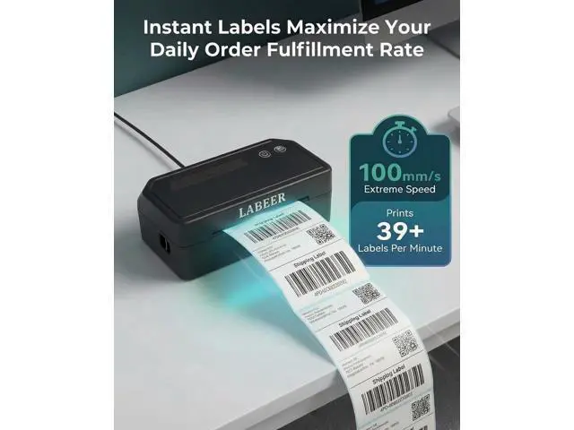 Alt view image 4 of 5 - Labeer Bluetooth Thermal Label Printer, 4x6 Wireless Label Printer for Shipping Packages, Small Business Office or Home, Compatible with Windows/Mac/Android/iOS//Ebay/Shopify/Etsy/USPS