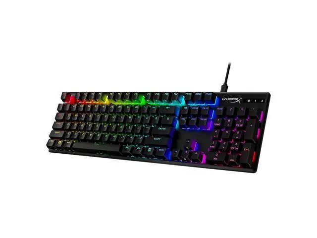 Alt view image 2 of 7 - HyperX Alloy Origins 104-Key PBT Version Gaming Keyboard, Full Size Wired Mechanical Keyboard, Compact Form Factor, RGB LED Backlighting, 8000HZ, Hot Swappable, Linear HyperX water Axis, Black