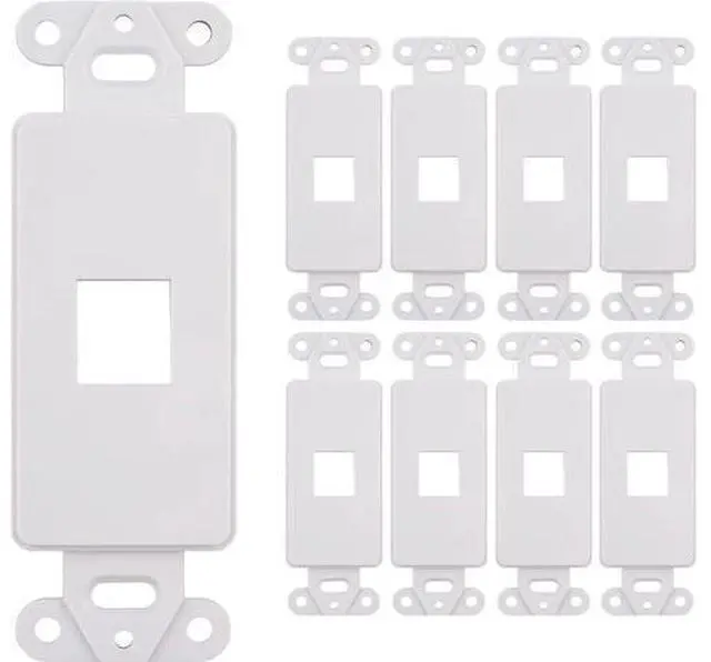Alt view image 7 of 7 - SATMAXIMUM Cat6 Keystone Jack Kit - 10 Pack 45° White RJ45 Keystone Jacks + Termination Tool for 45° Keystone + 10 Pack 1-Port Keystone Inserts