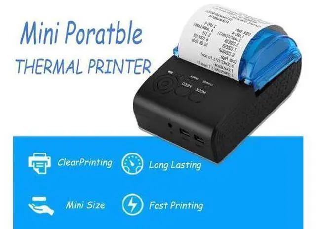 Alt view image 2 of 6 - Yoidesu Mini Receipt Printer,58mm Portable Bluetooth Mobile Thermal Printer Compatible with Android VISTA Linux,Bluetooth 4.0 Label Printer (US Plug)