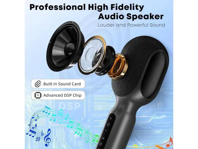 Alt view image 2 of 7 - Wireless Bluetooth Karaoke Microphone, 5-in-1 Portable Handheld Mic Speaker with Dynamic RGB Lights, Mini Karaoke Machine for Car Travel Home Party,Music Recording, Duet Singing, Gift for Kids Adults