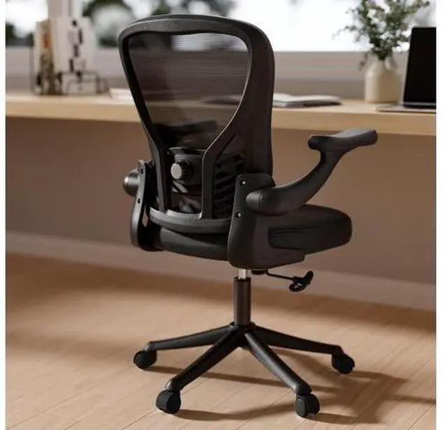 Main image of GYI Ergonomic Office Chair, Mesh Desk Chair with Adjustable Lumbar Support and 3D Flip-up Arms, Computer Chair with Wheels, Black