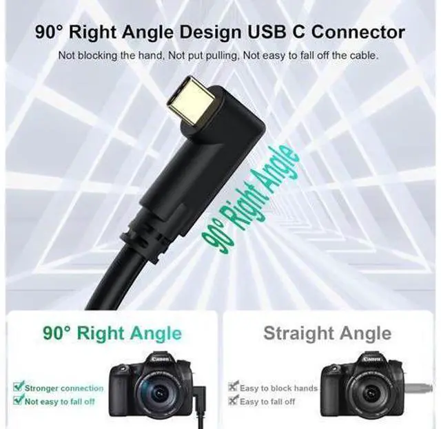 Alt view image 4 of 7 - COOYA Camera Tethering Cable Dual USB C + USB C 90° Right Angle Cord 5Gbps Fast Transfer & Connection Between Camera and Computer for Sony A7 IV/III, A7R IV, A7C2, Canon R10 R8 R6 R5 Nikon Z9 Z8 Z7