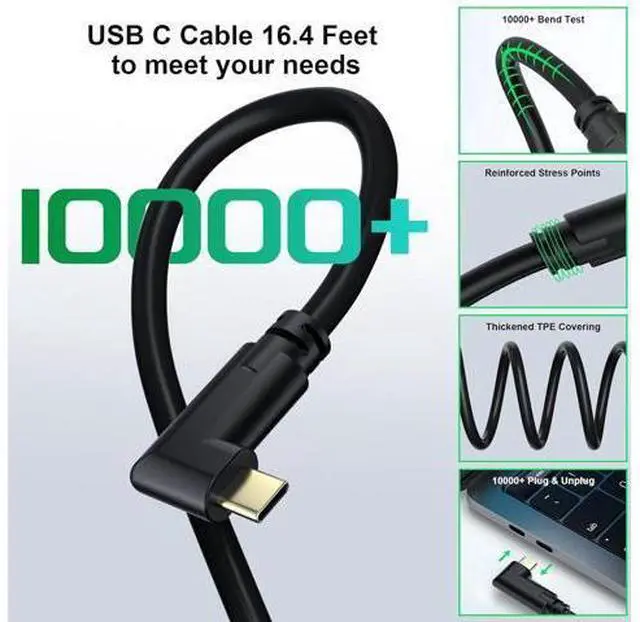 Alt view image 6 of 7 - COOYA Camera Tethering Cable Dual USB C + USB C 90° Right Angle Cord 5Gbps Fast Transfer & Connection Between Camera and Computer for Sony A7 IV/III, A7R IV, A7C2, Canon R10 R8 R6 R5 Nikon Z9 Z8 Z7