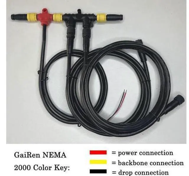 Alt view image 6 of 7 - NMEA 2000 Starter Kit, Backbone Cables Drop Cables Dual Tees Kits Terminators Marine 2K Network for Lowrance Simrad Garmin Dual Device
