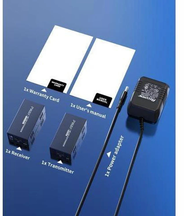 Alt view image 7 of 7 - PWAY 4K @60Hz HDMI Over Ethernet Extender Over CAT5 CAT6 CAT7, HDR10 200Ft Long Distance with Loop Out, Support Poc, HDMI2.0 HDCP2.2