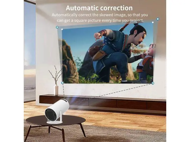 Alt view image 3 of 7 - HY300 Projector with Android 12, 2GB RAM 16GB ROM, 260 ANSI Lumens,Bluetooth 5.1,Dual WiFi 6 Video Projector