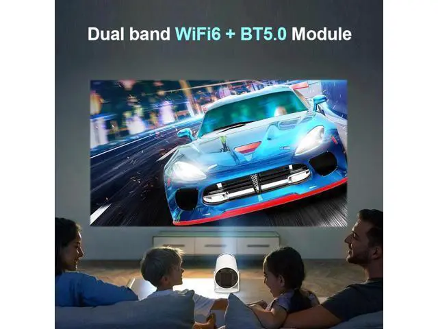 Alt view image 5 of 7 - HY300 Projector with Android 12, 2GB RAM 16GB ROM, 260 ANSI Lumens,Bluetooth 5.1,Dual WiFi 6 Video Projector