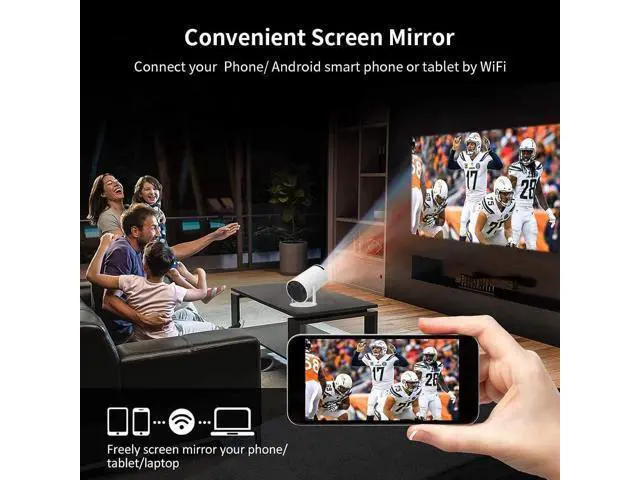 Alt view image 6 of 7 - HY300 Projector with Android 12, 2GB RAM 16GB ROM, 260 ANSI Lumens,Bluetooth 5.1,Dual WiFi 6 Video Projector