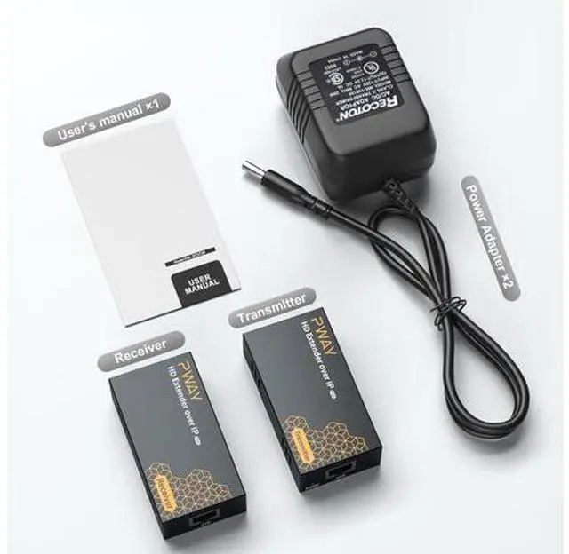 Alt view image 7 of 7 - PWAY 400ft HDMI Extender Over Ethernet Cat5e/6, HDMI Over POE IP Kit, One to Many via 100M/1000M Switch, No Delay 1080p Video Extender for TV, PW-DT273P