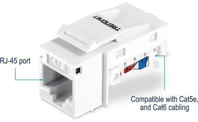 Alt view image 5 of 7 - TRENDnet 24-Port Blank Keystone 1U Patch Panel Bundle, Includes (Qty 1) TRENDnet Cat6 Keystone Jack 25-Pack