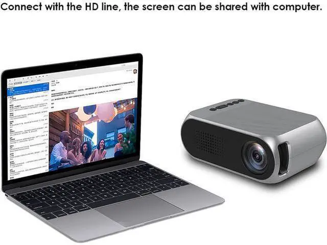 Alt view image 3 of 7 - Mini Projector,HD 1080P DLP Portable Projector with Rechargeable Battery,YG320 Battery Version Mini LCD USB Projector and 100-240V Movie Projector(US)