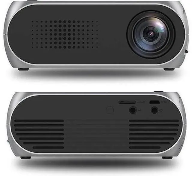 Alt view image 2 of 7 - Mini Projector,HD 1080P DLP Portable Projector with Rechargeable Battery,YG320 Battery Version Mini LCD USB Projector and 100-240V Movie Projector(US)