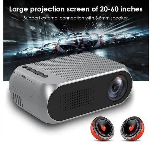 Alt view image 4 of 7 - Mini Projector,HD 1080P DLP Portable Projector with Rechargeable Battery,YG320 Battery Version Mini LCD USB Projector and 100-240V Movie Projector(US)