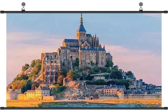 Main image of Projector Screen 60"(16:9), 72"(16:9), Pull Down Manual Projector Screen, Portable Projector Screen, Perfect for Home Office Theater TV(72"(16:9))