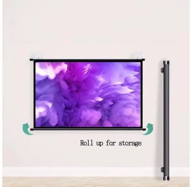 Alt view image 2 of 7 - 30" 40" 50" 60" 72" Projector Screen Manual Pull Down Projection Screen Home Theater Projector Movie Screen 4K HD Screen(72 Inch (16:9))