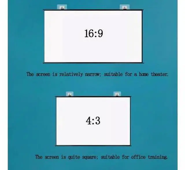 Alt view image 2 of 7 - Manual Pull Down Projection Screen 30" 40" 50" 60" 72" Projector Screen Outdoor Movie Screen Portable Wall HD Projector Screens(72 Inch (16:9))