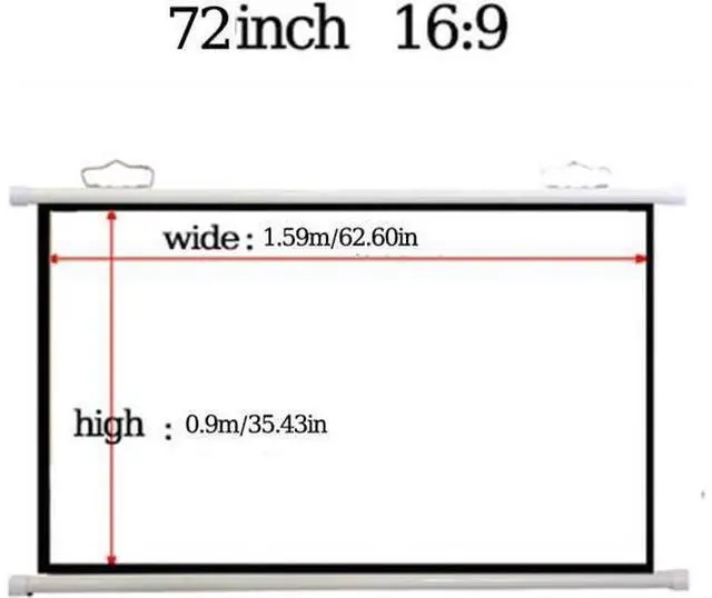 Alt view image 7 of 7 - Manual Pull Down Projection Screen 30" 40" 50" 60" 72" Projector Screen Outdoor Movie Screen Portable Wall HD Projector Screens(72 Inch (16:9))