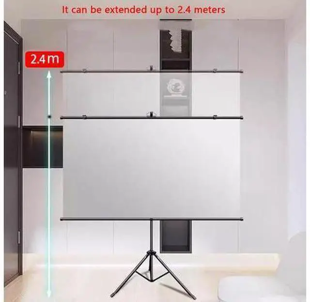 Alt view image 3 of 7 - Portable Projector Screen, Projector Screen with Stand, HD Movie Screen, Projection Screen, Wall/Ceiling Mounted, for Backyard Movie Night(60"(16:9))