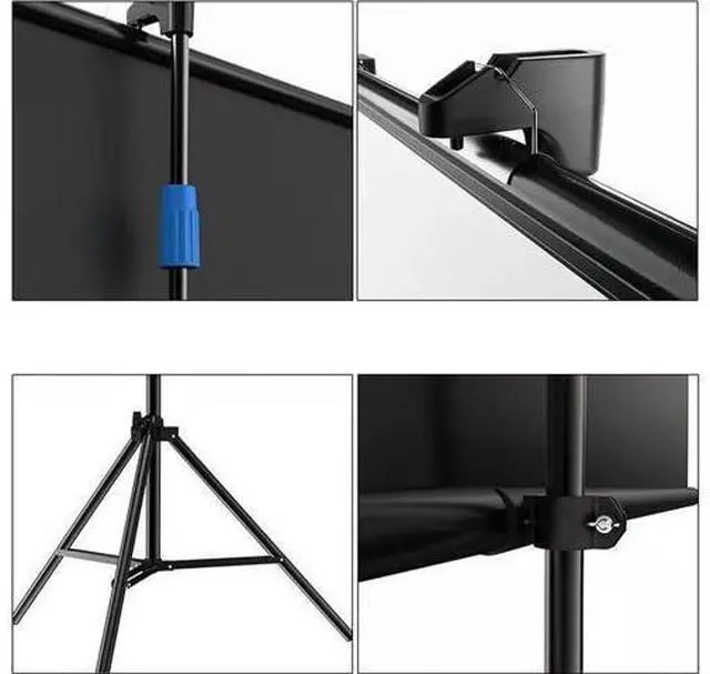 Alt view image 4 of 7 - Portable Projector Screen, Projector Screen with Stand, HD Movie Screen, Projection Screen, Wall/Ceiling Mounted, for Backyard Movie Night(60"(16:9))