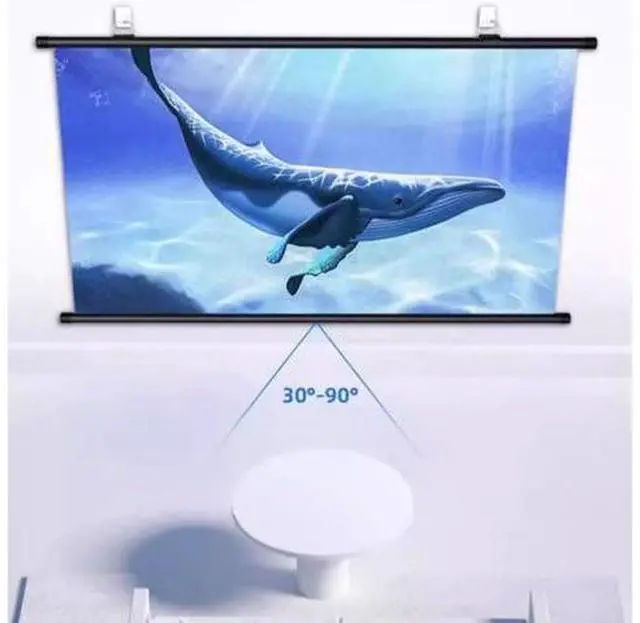 Alt view image 6 of 7 - Portable Projector Screen, Projector Screen with Stand, HD Movie Screen, Projection Screen, Wall/Ceiling Mounted, for Backyard Movie Night(60"(16:9))