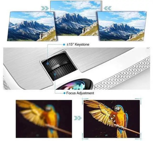 Alt view image 7 of 7 - Movie Projector,6500 Lumens 1080P Supported HiFi Speaker for Home Theater Projector, 60,000 Hours LED lamp Life Outdoor Video Projector Compatible with TV Stick/Switch/Laptop/PS5/USB/HD Bloomidea