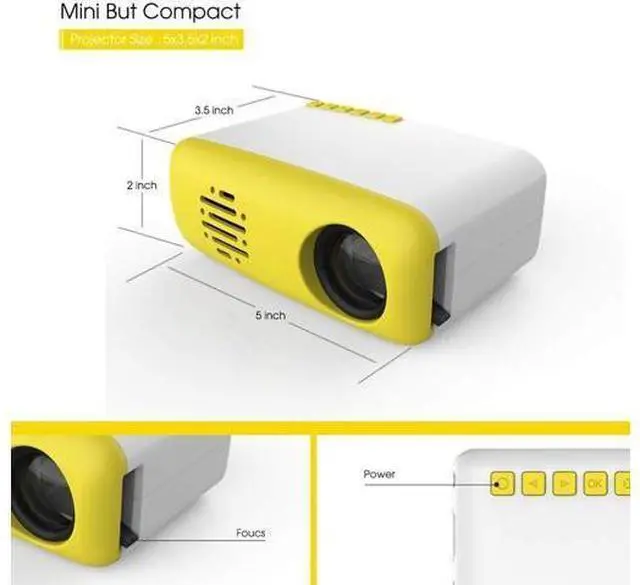 Alt view image 3 of 7 - Mini Projector LED Portable Projector Pocket Projector Home Theater Projector Great Gift for Kids