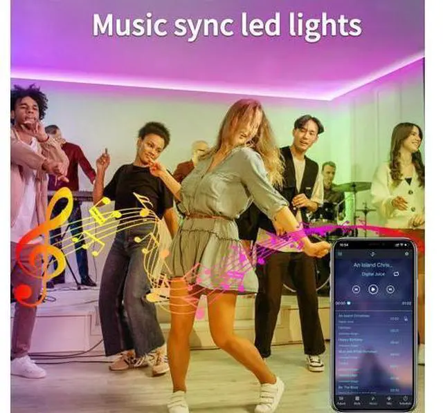 Alt view image 3 of 7 - 200ft Outdoor LED Strip Lights Waterproof IP68 Waterproof LED Light Strips with Remote App Control Music Sync RGB Outdoor LED Rope Lights LED Lights for Bedroom Roof Pool Deck Balcony