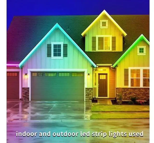 Alt view image 4 of 7 - 200ft Outdoor LED Strip Lights Waterproof IP68 Waterproof LED Light Strips with Remote App Control Music Sync RGB Outdoor LED Rope Lights LED Lights for Bedroom Roof Pool Deck Balcony