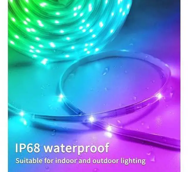Alt view image 5 of 7 - 200ft Outdoor LED Strip Lights Waterproof IP68 Waterproof LED Light Strips with Remote App Control Music Sync RGB Outdoor LED Rope Lights LED Lights for Bedroom Roof Pool Deck Balcony