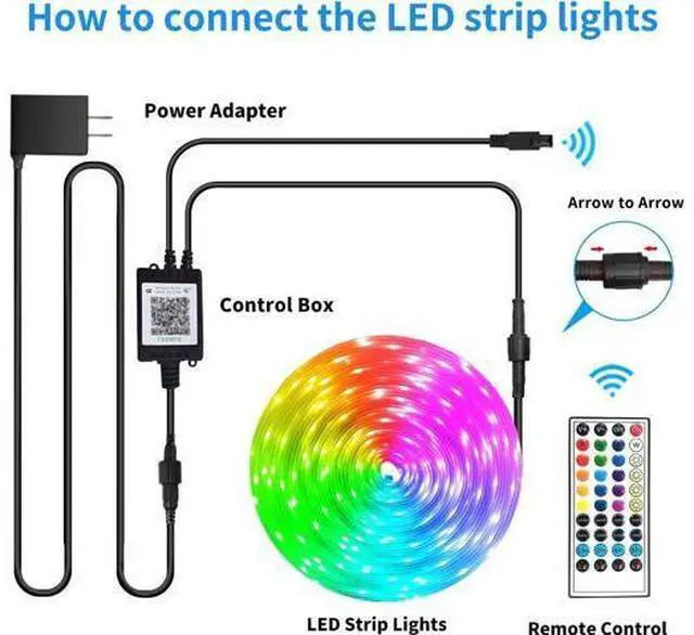 Alt view image 7 of 7 - 200ft Outdoor LED Strip Lights Waterproof IP68 Waterproof LED Light Strips with Remote App Control Music Sync RGB Outdoor LED Rope Lights LED Lights for Bedroom Roof Pool Deck Balcony