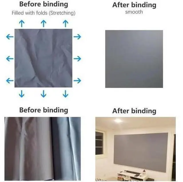 Alt view image 4 of 6 - Projection Screens Smart Home Projector Screen Anti-Light Screen for Home Outdoor Office Portable 3D Hd Projection Screen,120 Inch