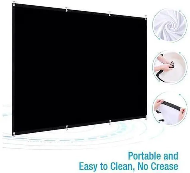 Alt view image 4 of 7 - Projector Screen Screen Projector Screen inch Screen Projector Portable Reflective Cloth Frosted Craft Screws Smart Home(6)