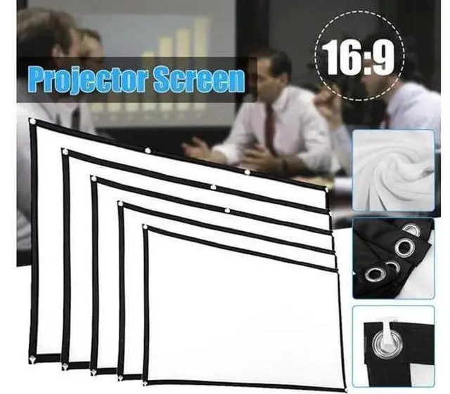 Alt view image 3 of 7 - Projector Screen Screen Projector Screen inch Screen Projector Portable Reflective Cloth Frosted Craft Screws Smart Home(6)