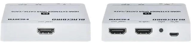Alt view image 3 of 5 - Monoprice 4K HDMI Extender Over Ethernet - CAT5e/6/7, 70 Meters (229 Feet) Power Over Cable (PoC) HDMI Loop Out, Smart EDID, IR Bidirectional Passthrough, White - Blackbird PRO-Sumer Series