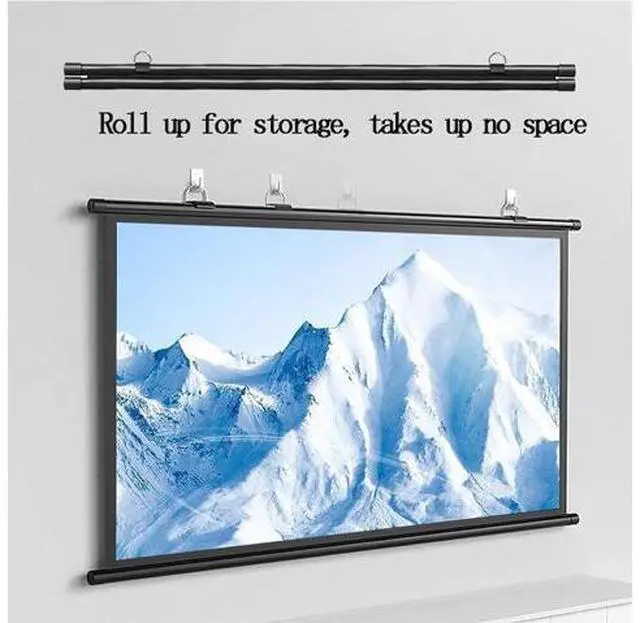 Alt view image 3 of 7 - Outdoor Projection Screen 30" 40" 50" 60" 72" Manual Pull Down Movie Screen Home Theater Projector Screen 4K HD Projector Movie Screen(60 Inch (16:9))