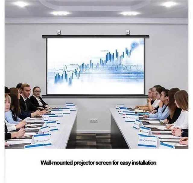 Alt view image 6 of 7 - Outdoor Projection Screen 30" 40" 50" 60" 72" Manual Pull Down Movie Screen Home Theater Projector Screen 4K HD Projector Movie Screen(60 Inch (16:9))