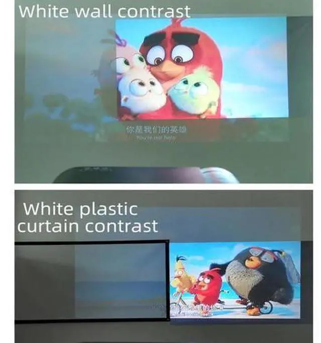 Alt view image 3 of 7 - Projector Screen Screen Projector Screen Simple 16:9 Anti-Light Curtain Home Outdoor Office Portable 3D HD Smart Home(133 inch)