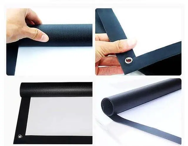 Alt view image 2 of 7 - Portable Projector Screen 100in 84in 72in 60in Roll Up Projection Screen Outdoor Movie Projector Screen, Wall/Ceiling Mount(4:3,100inch)