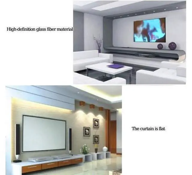 Alt view image 6 of 7 - Portable Projector Screen 100in 84in 72in 60in Roll Up Projection Screen Outdoor Movie Projector Screen, Wall/Ceiling Mount(4:3,100inch)