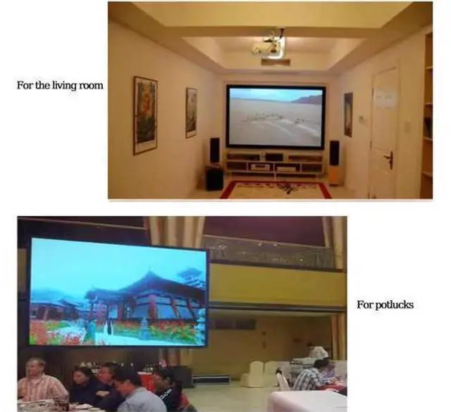 Alt view image 7 of 7 - Portable Projector Screen 100in 84in 72in 60in Roll Up Projection Screen Outdoor Movie Projector Screen, Wall/Ceiling Mount(4:3,100inch)
