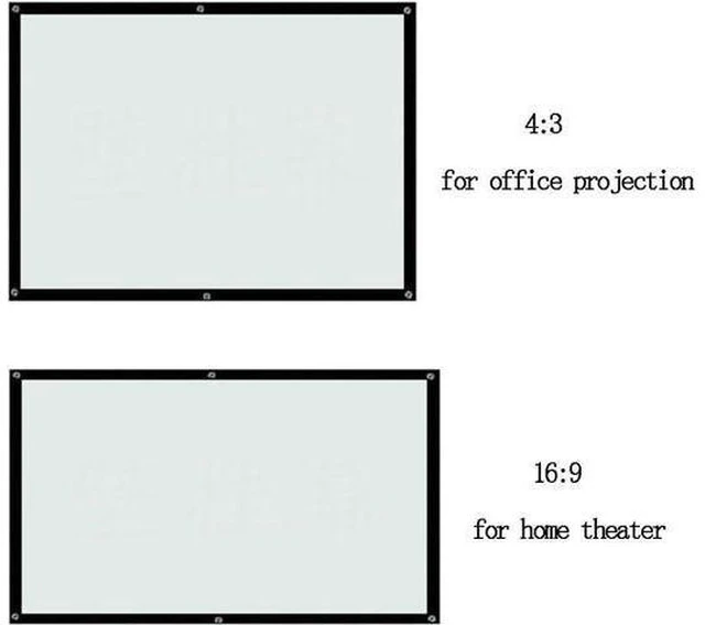 Alt view image 3 of 7 - 120in 150in Projection Screen Foldable Projector Curtain Non Crease Portable Projector Screen Ceiling Outdoor Movie Screen(16:9,120inch(304cm))