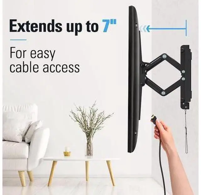 Alt view image 2 of 7 - Mounting Dream TV Wall Mount, UL Listed Advanced TV Bracket for Most 42-90 Inches TVs with Full Tilt Extension up to 7 Inches, Fits 16, 18, 24 Inches Studs, Max VESA 600x400mm and 120Lbs, MD2104