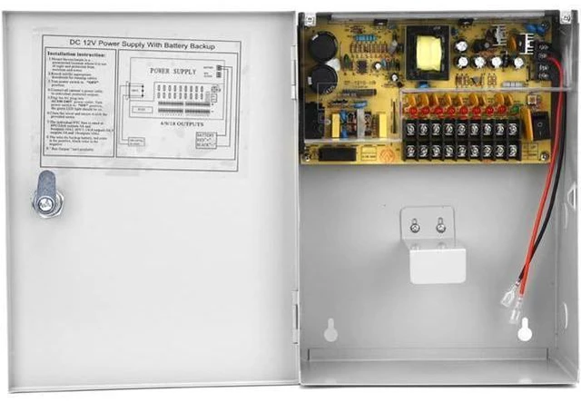 Main image of 12V 10A Access Control Power Supply Box, UPS PWM Backup Battery Box with Delayed Power Off Function, Power Supply Switch Box